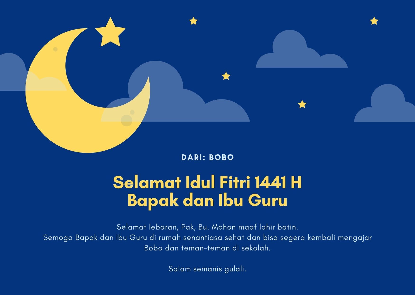 photo Gambar Kartu Ucapan Idul Fitri