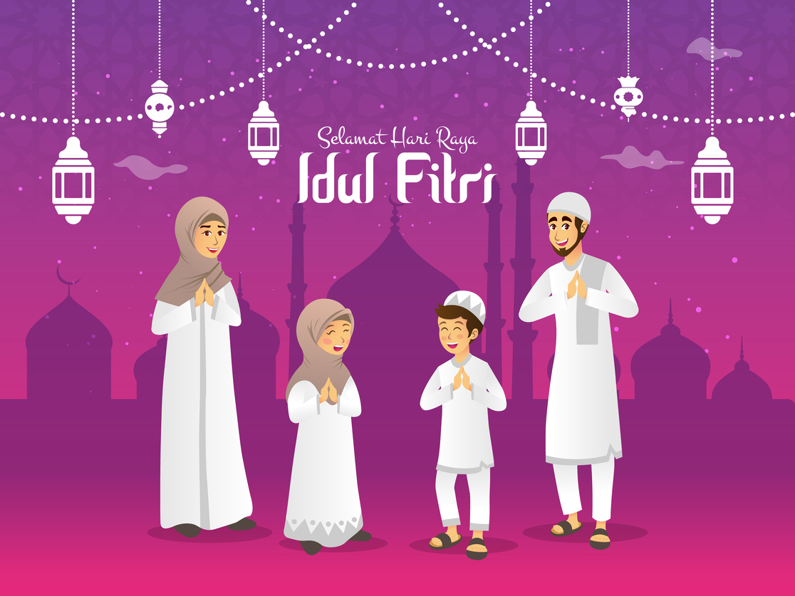 images Gambar Kartun Mengucapkan Selamat Hari Raya Idul Fitri