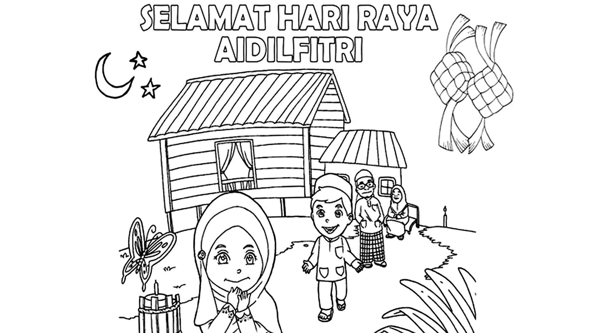 images Gambar Mewarnai Hari Raya Idul Fitri