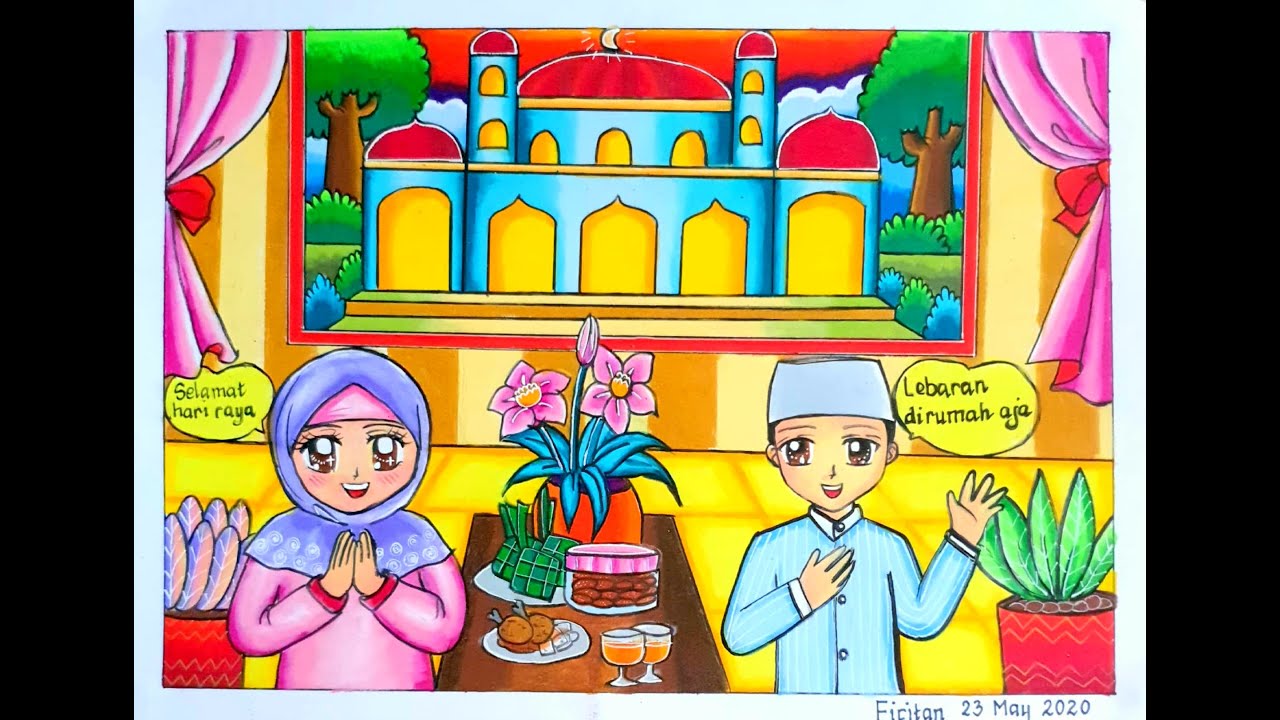 pix Sketsa Gambar Hari Raya Idul Fitri