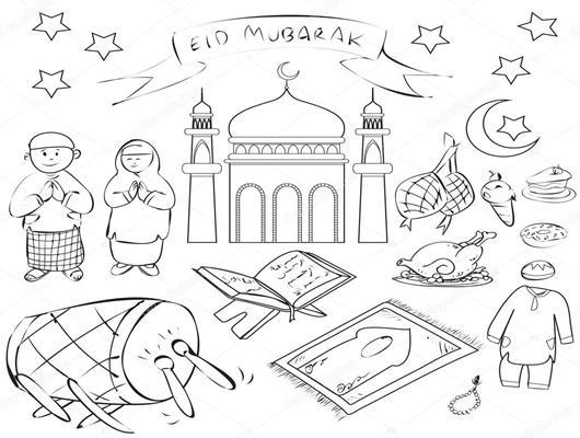 picture Sketsa Gambar Idul Fitri